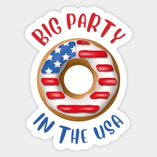 Donuts Party in the USA Sticker